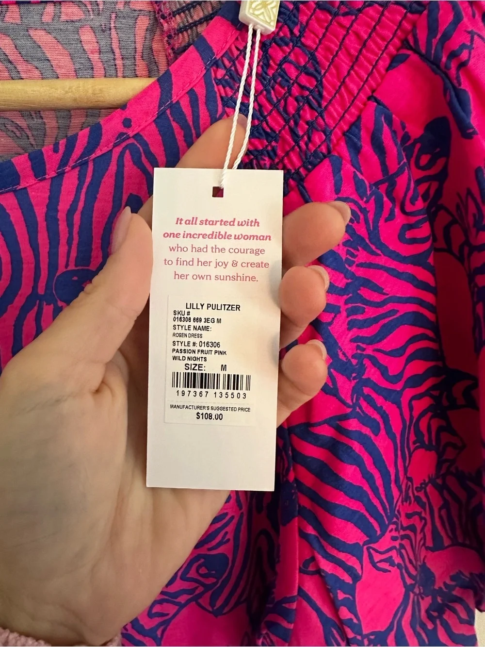 NWT lilly pulitzer rosen dress in passion fruit pink wild nights size medium